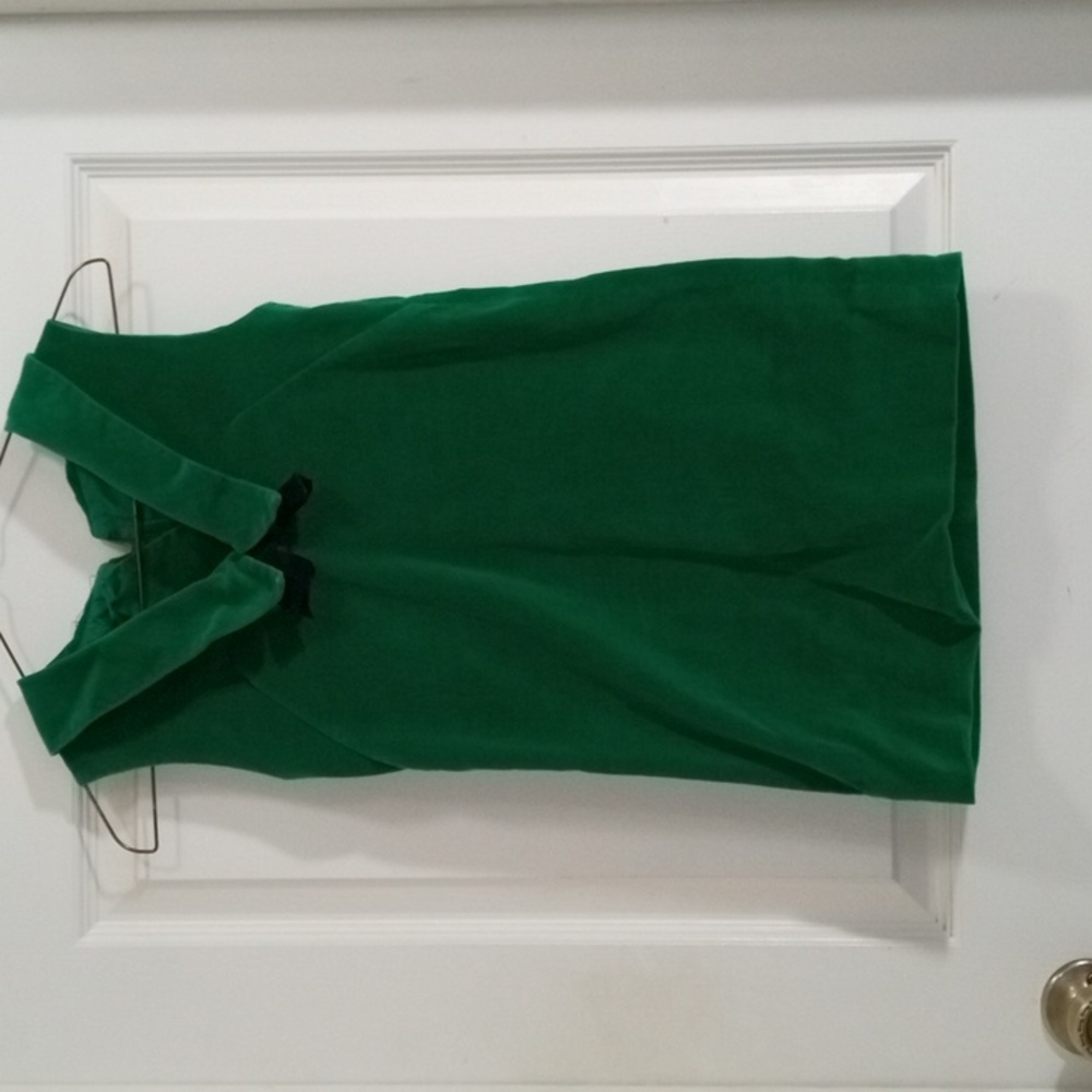 Child’s Vintage Dress Hand Crafted Green Velour Girl’s Size 6